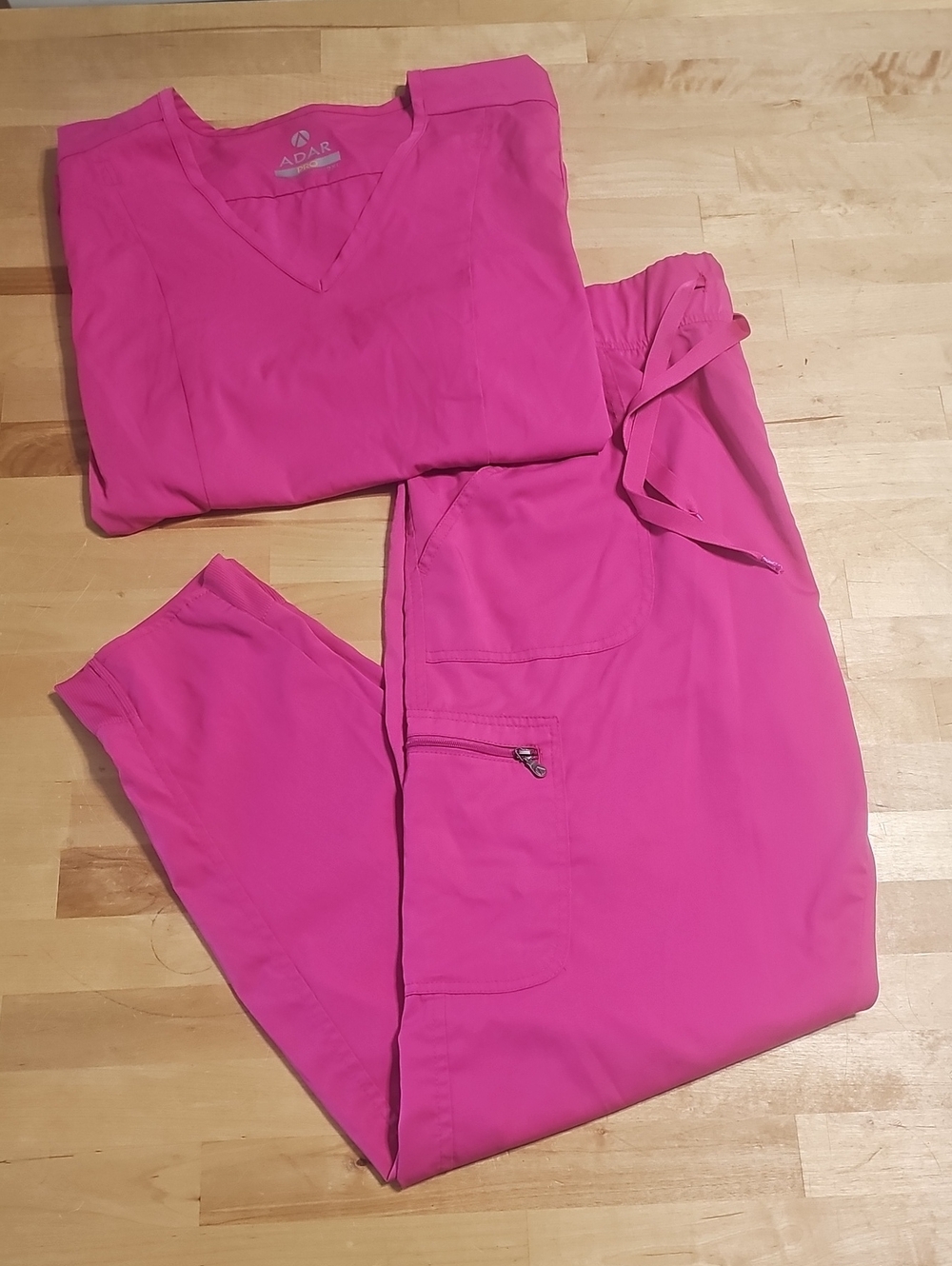 Adar Pro Modern Athletic Jogger Scrub Set Fuchsia Pink 2XL